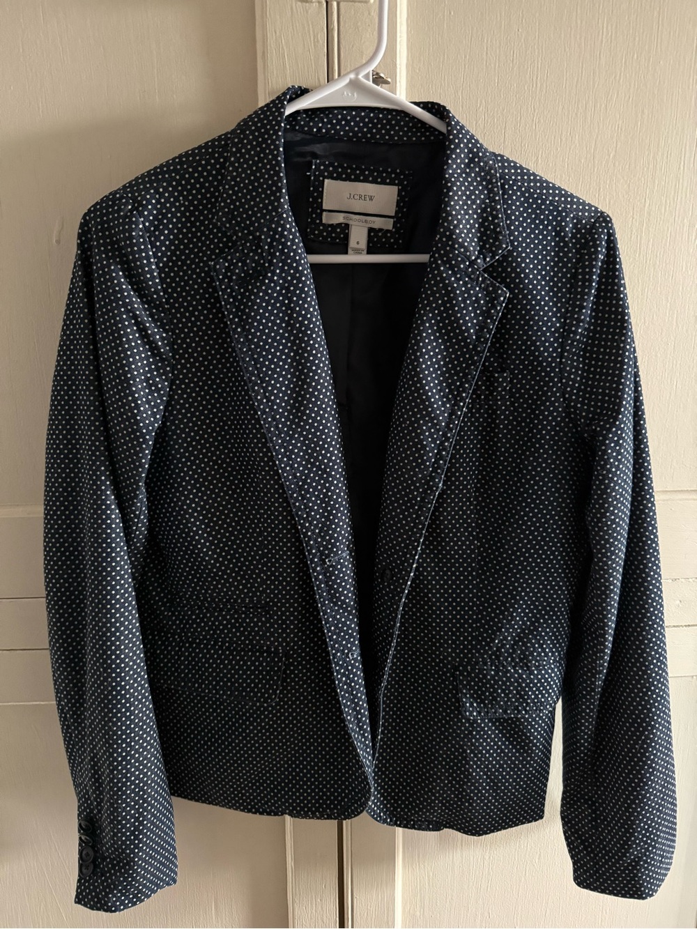 J. Crew Navy and White Polka Dot Women's Blazer